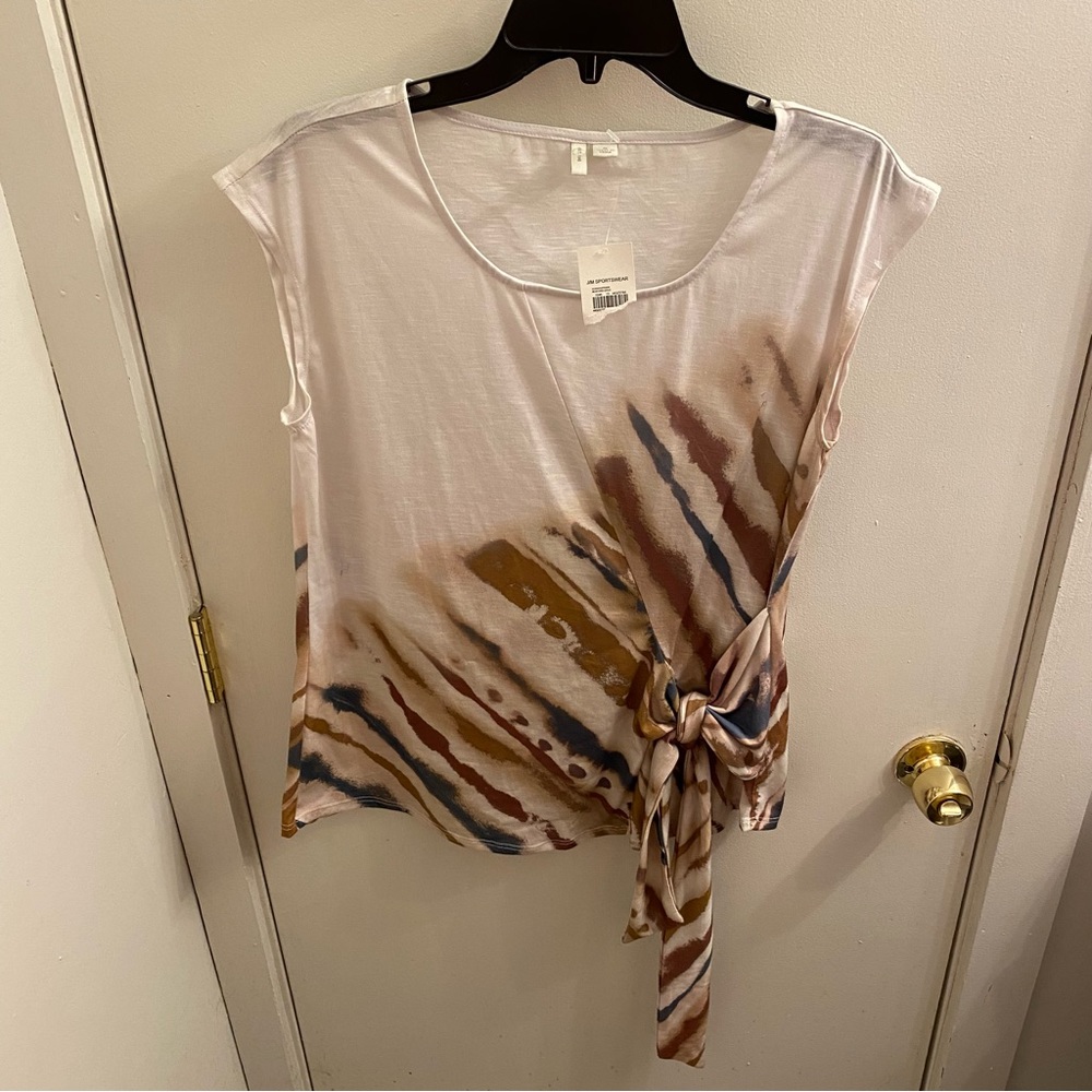 Cato animal print short sleeve with side bow size small